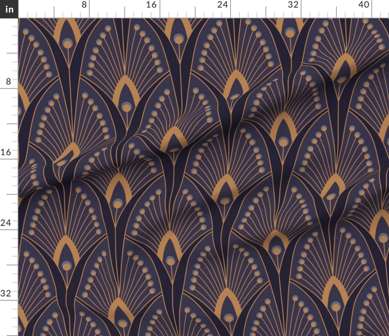 Geometric Feathers Blue Brown Abstract Peacocks Bold Retro Glam Custom Printed Fabric by Spoonflower Various Fabrics by the Yard or Fat Quarter